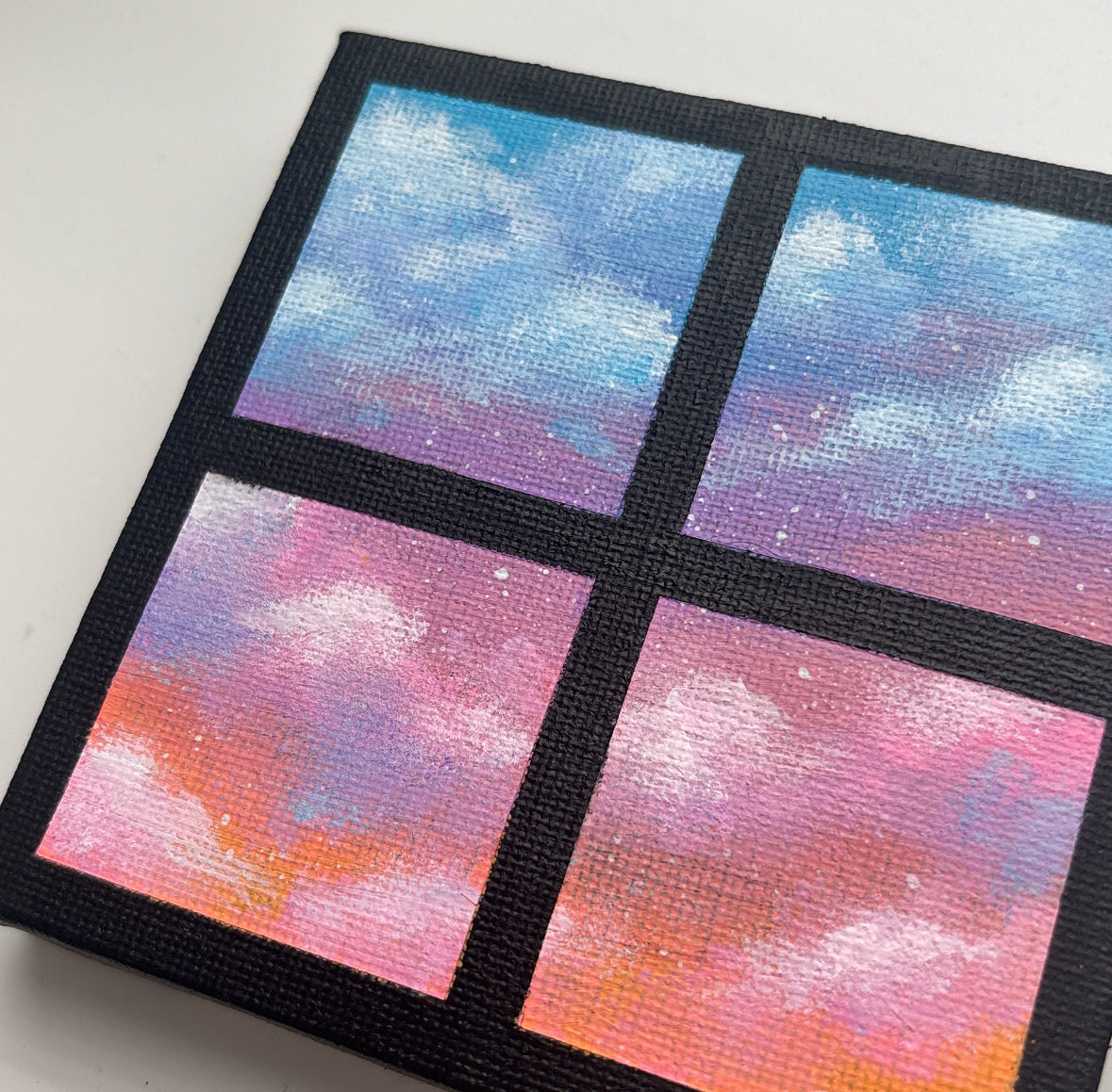 Mini Dreamy Clouds - Original Painting 4 x 4”