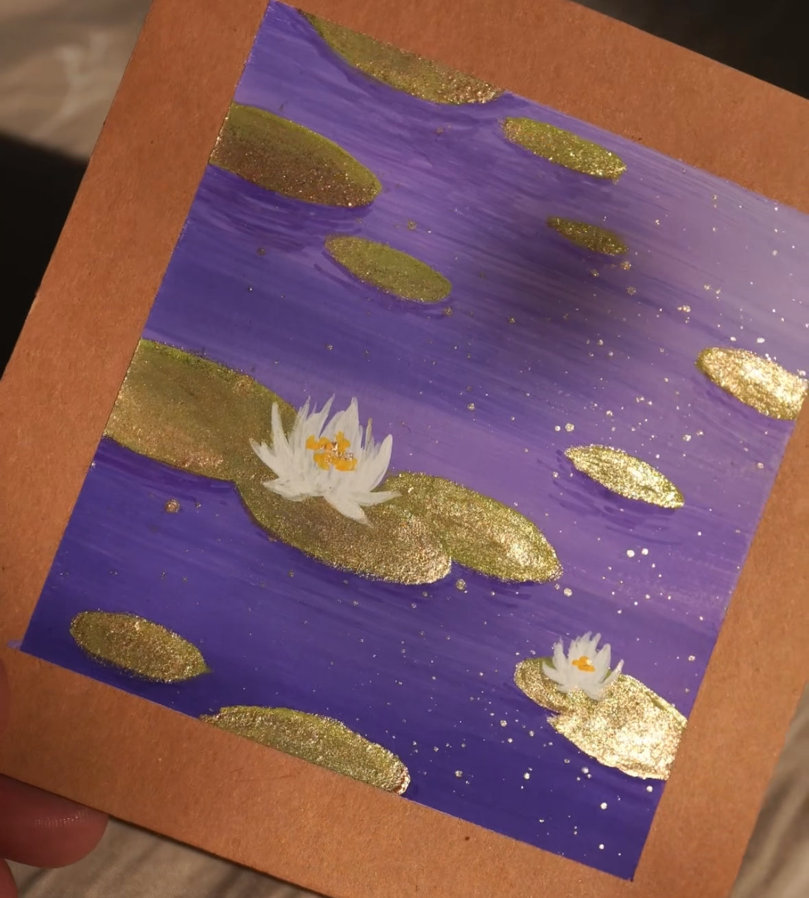 Gouache Sparkly Lily Pads - Original Painting