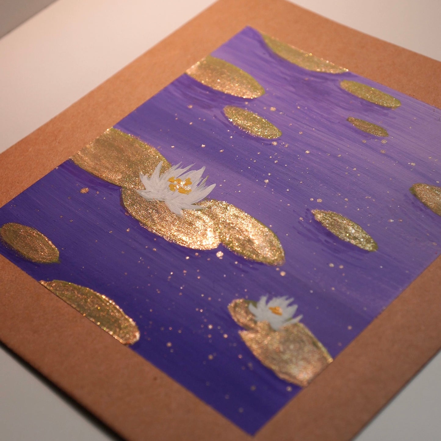 Gouache Sparkly Lily Pads - Original Painting