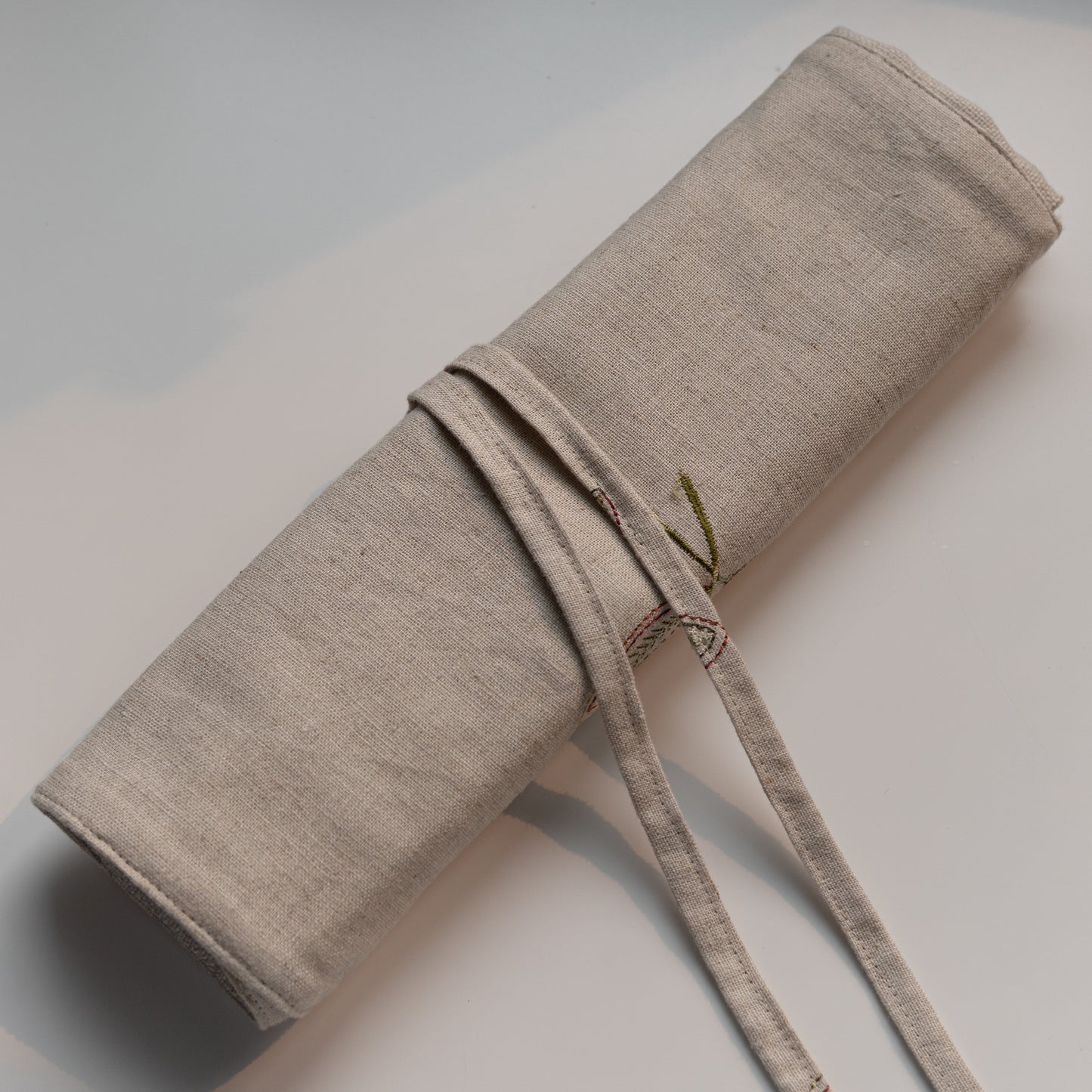 Linen Leaf - Handmade Cotton Paintbrush Roll