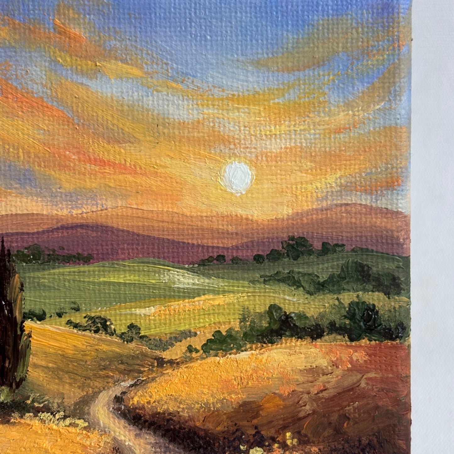 Rolling Hills of Val d’Orcia - Mini Original Oil Painting