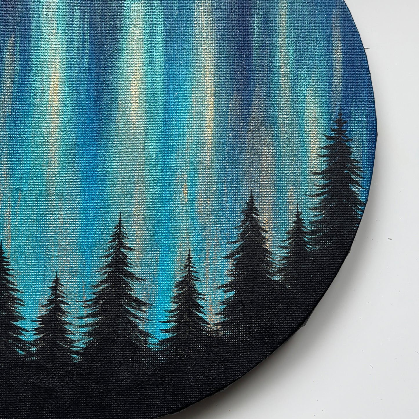Northern Lights Blue Gold - Original Painting