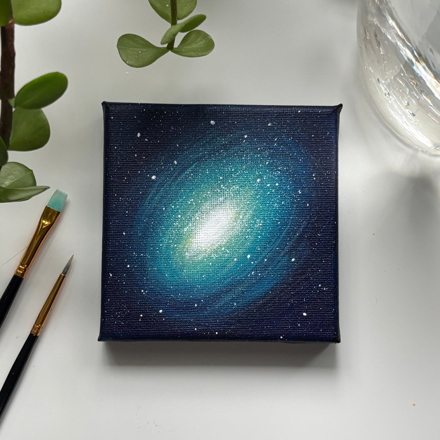 Blue Turquoise Galaxy - Mini Original Painting