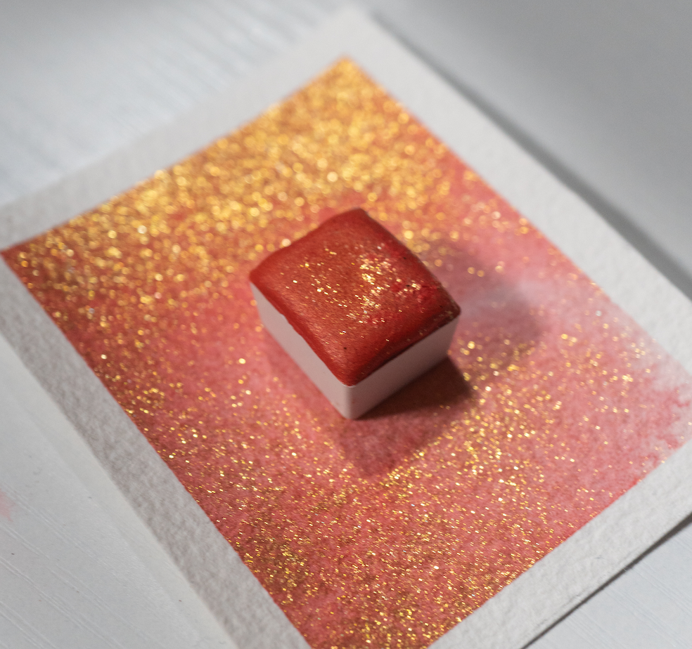 Lava Sparkle Shimmer Watercolour