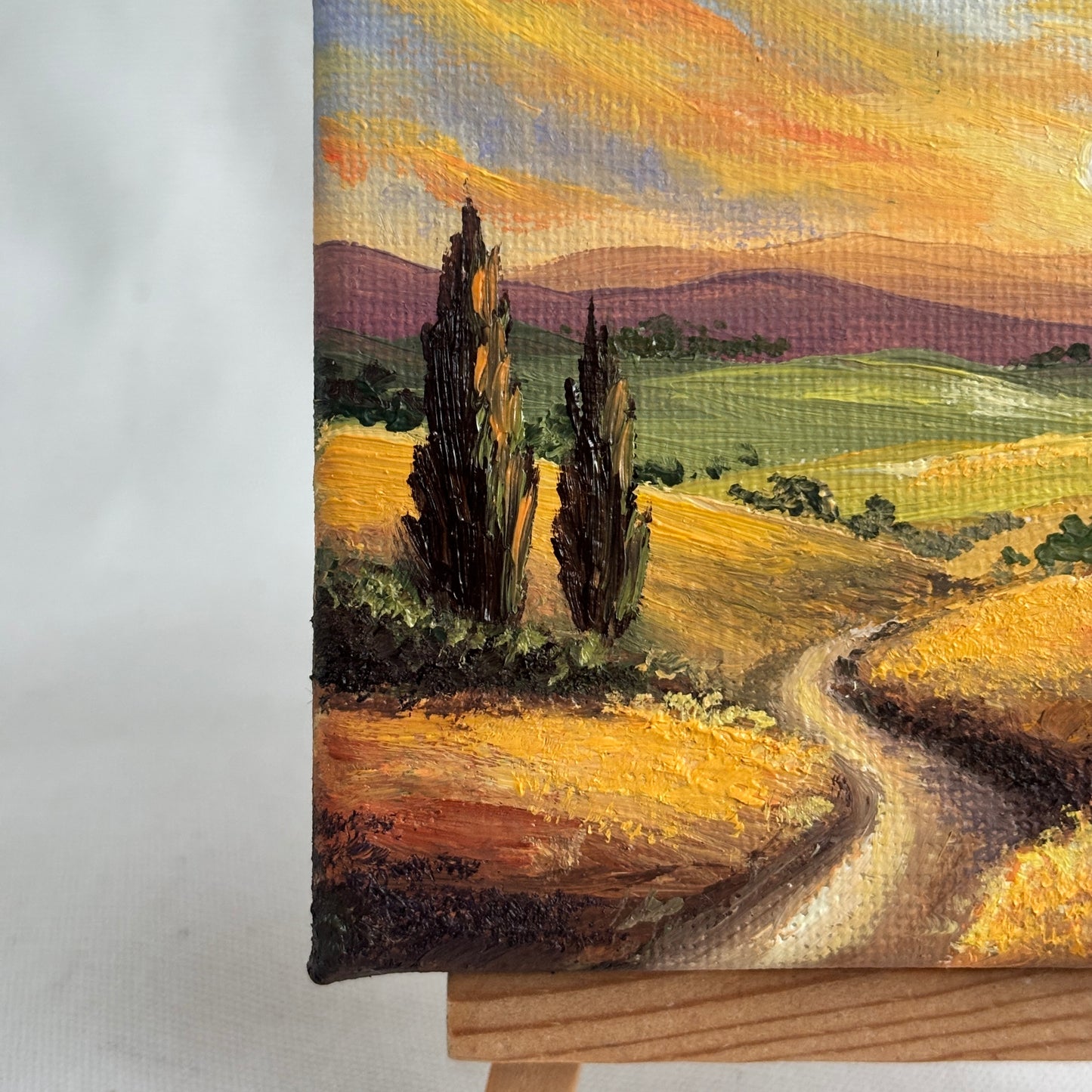 Rolling Hills of Val d’Orcia - Mini Original Oil Painting