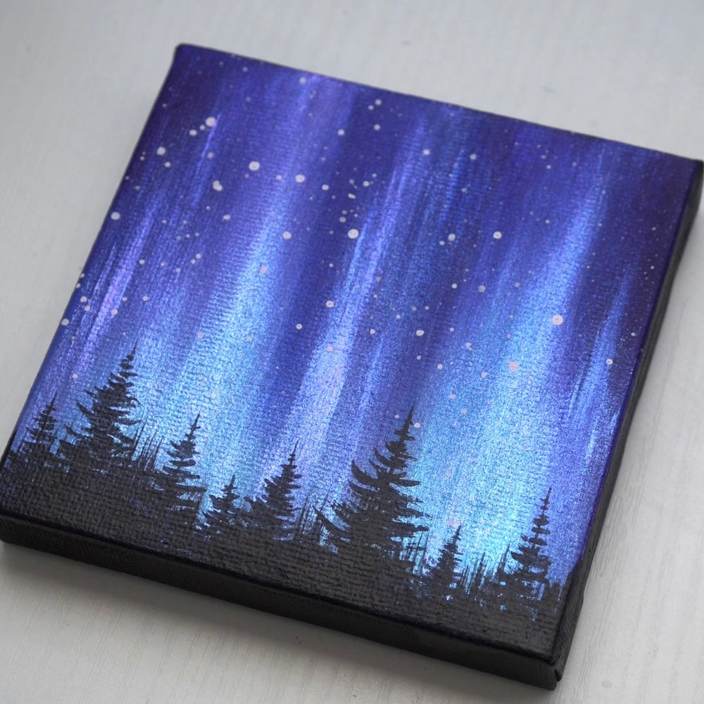 Blue Pink Northern Lights - Original Painting