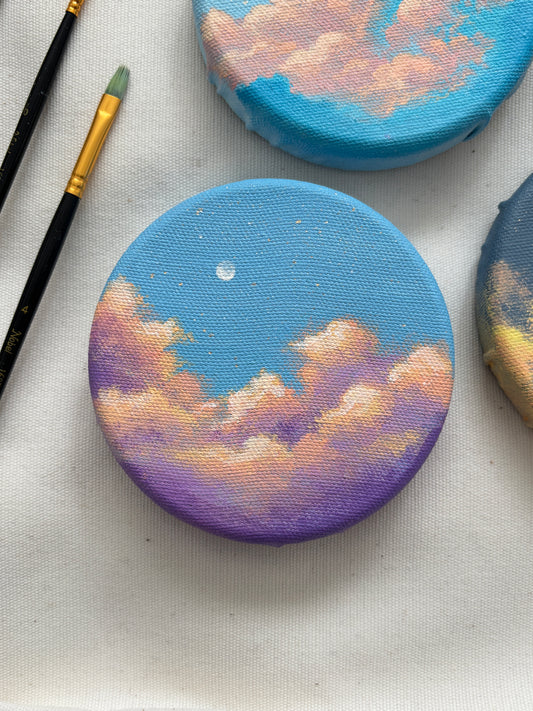Dreamy Colorful Clouds - Mini Original Painting