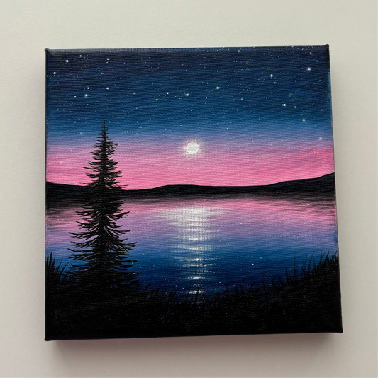 Pink Blue Seascape - Original Painting