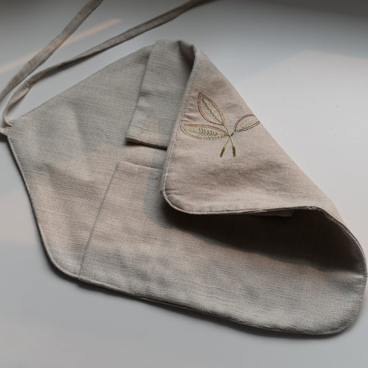 Linen Leaf - Handmade Cotton Paintbrush Roll