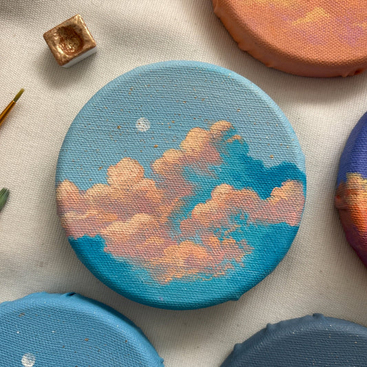 Dreamy Colorful Clouds #5 - Mini Original Painting