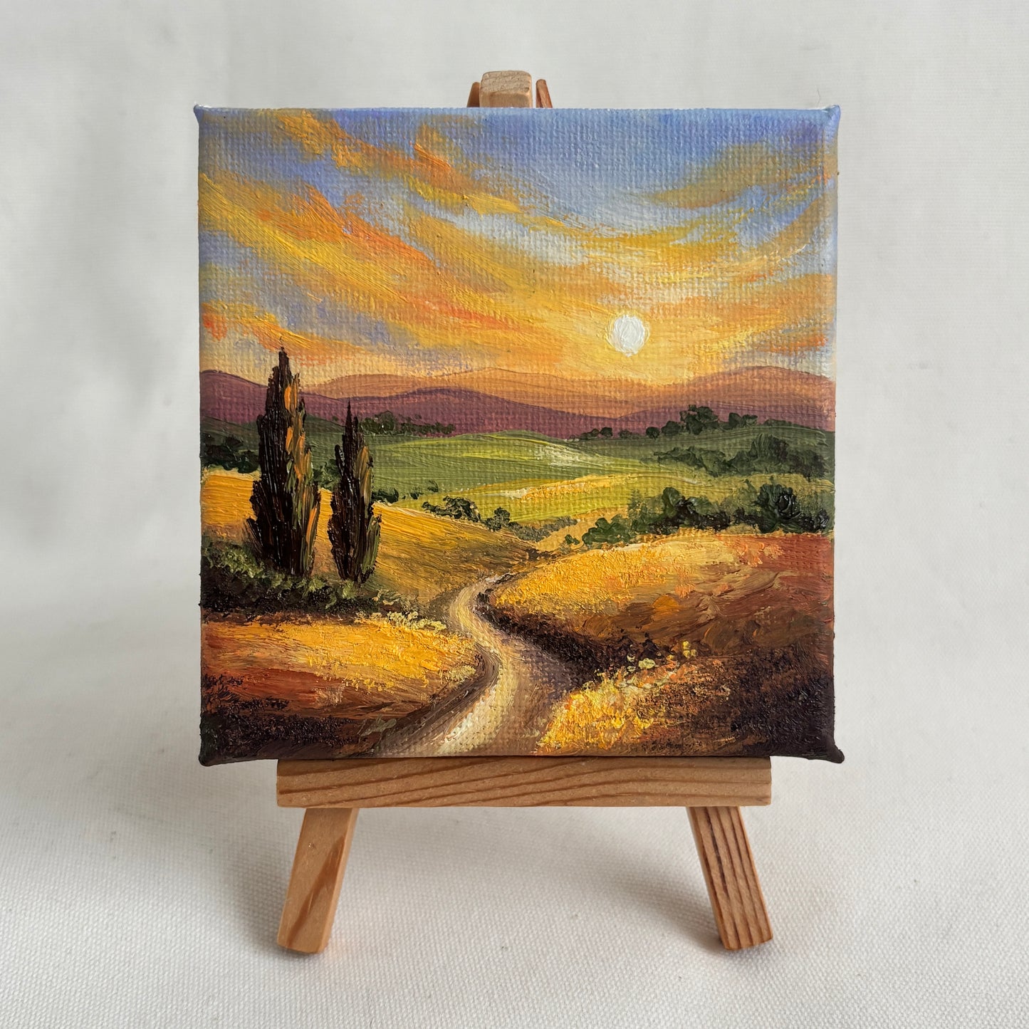 Rolling Hills of Val d’Orcia - Mini Original Oil Painting