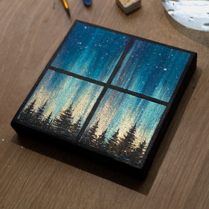 
                  
                    Northern Lights Mini Window Acrylic Painting - MADE TO ORDER
                  
                