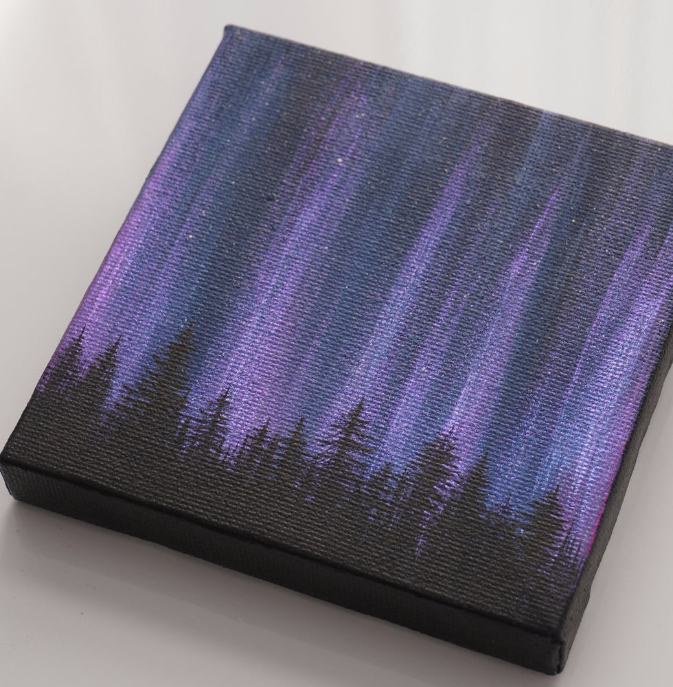 
                  
                    Blue Violet Mini Northern Lights - Original Acrylic Painting
                  
                