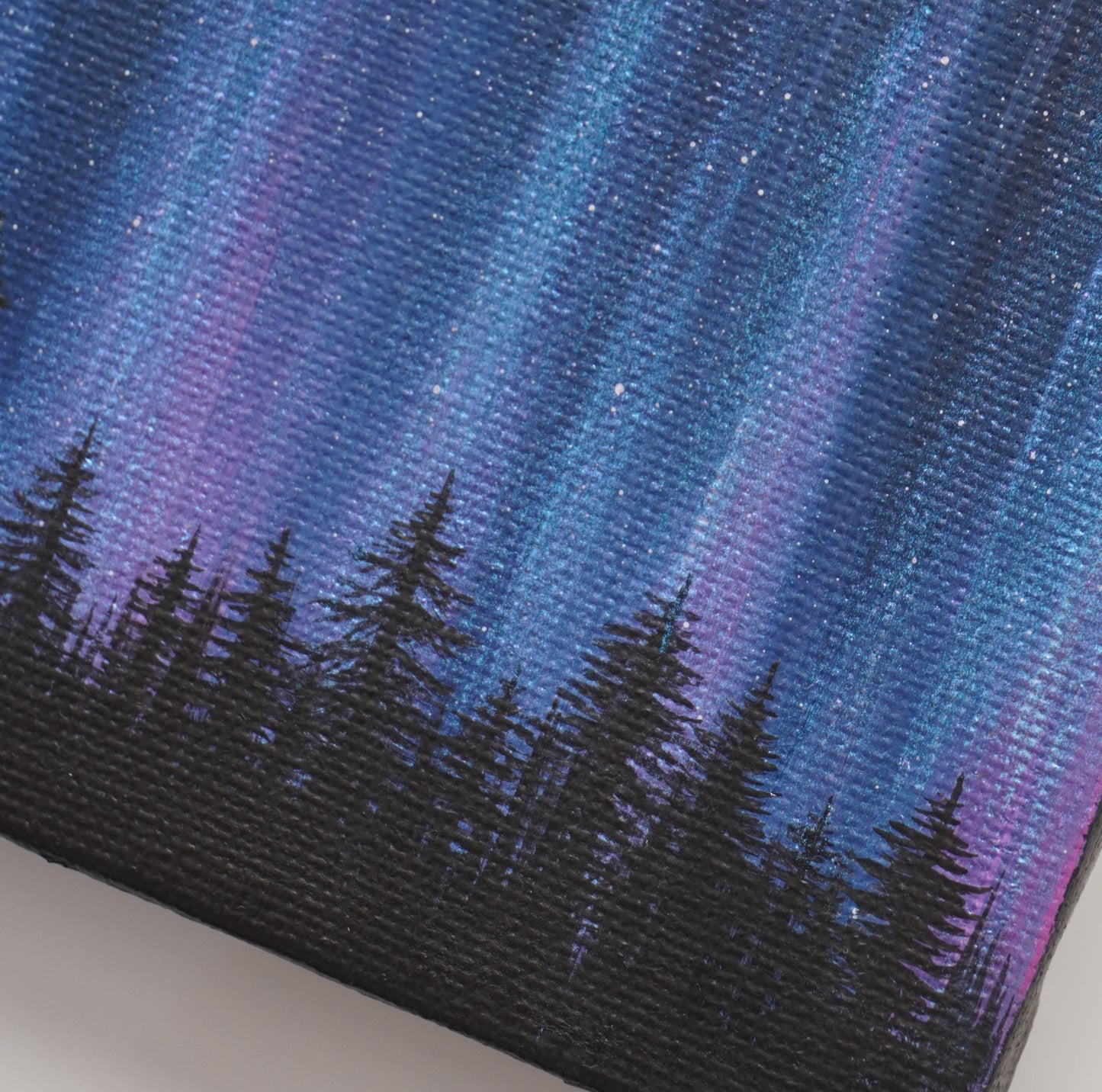 Blue Violet Mini Northern Lights - Original Acrylic Painting
