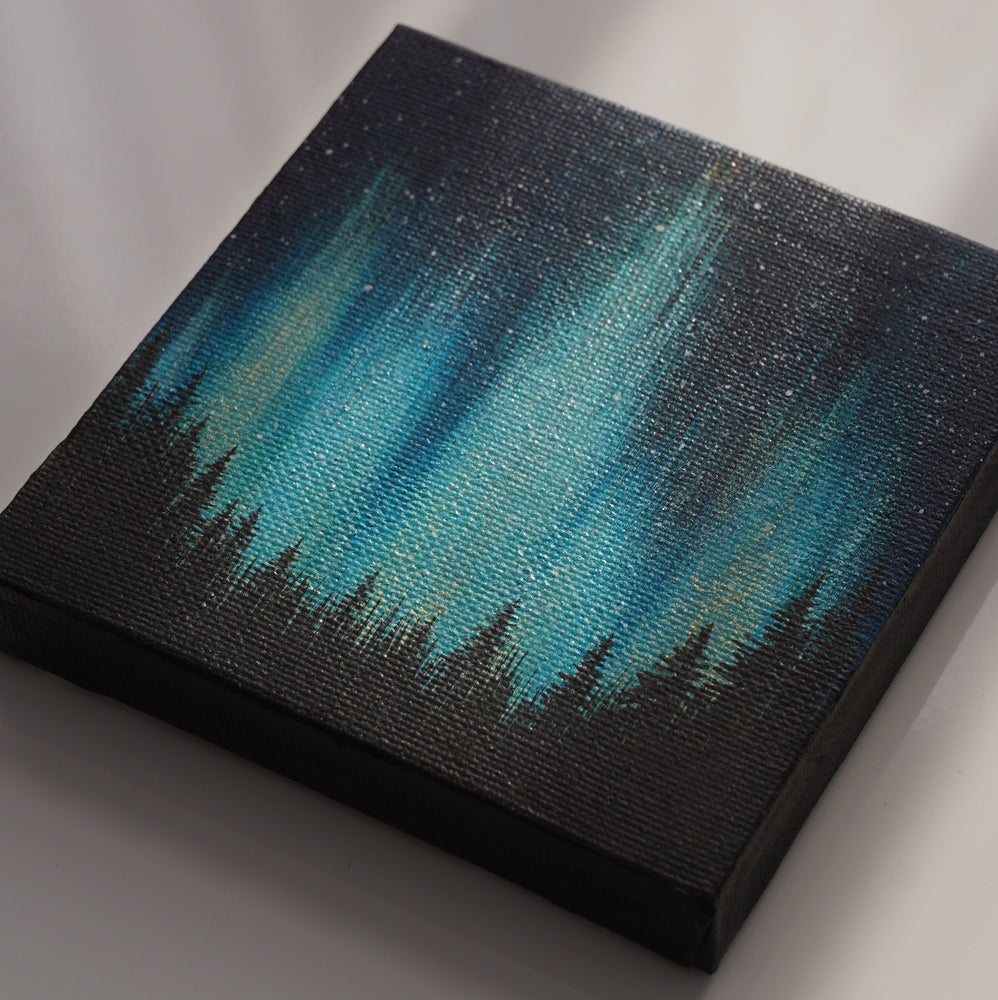 
                  
                    Blue & Green Northern Lights Mini - Original Acrylic Painting
                  
                