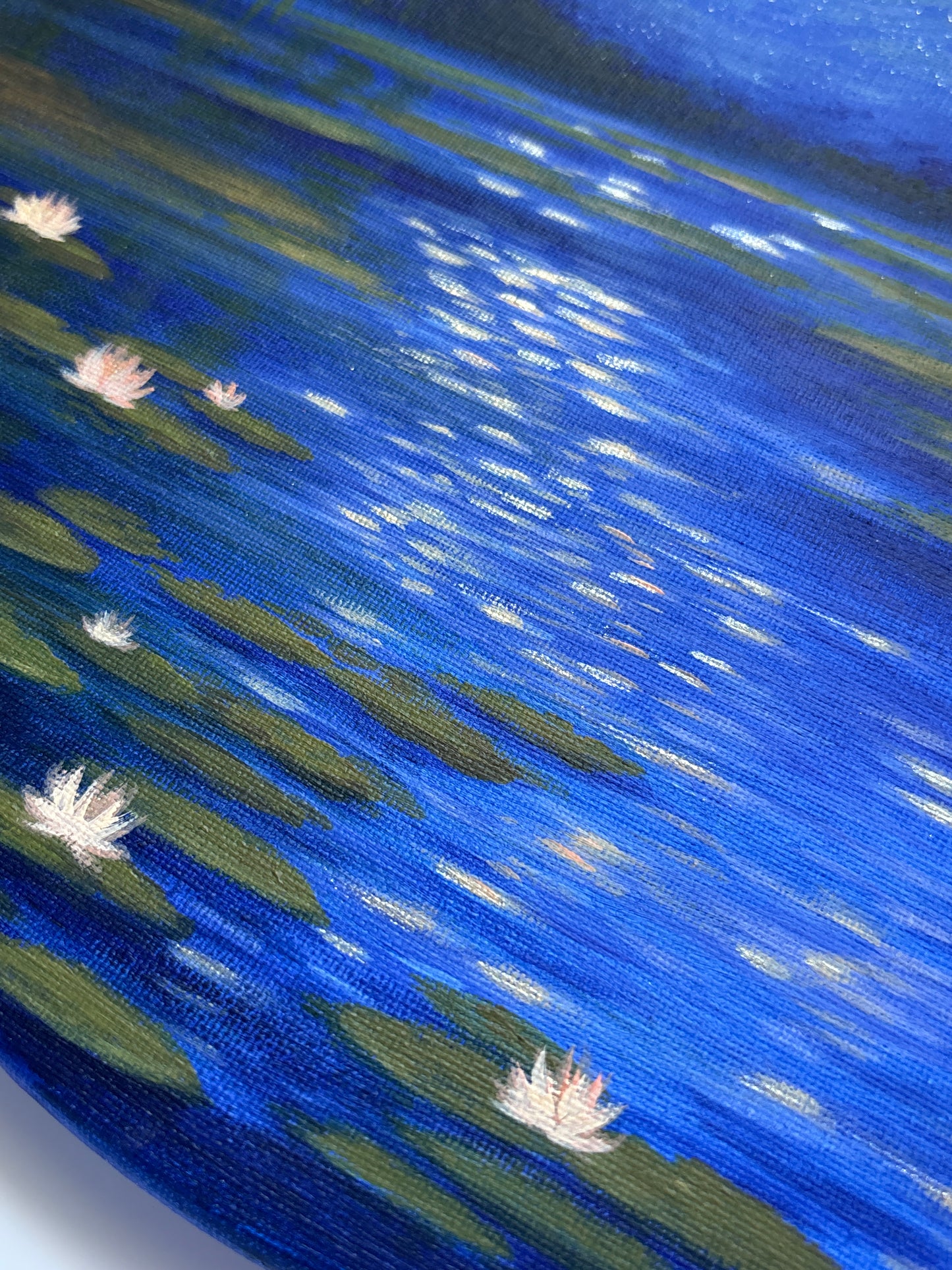 Lily Pond Starry Night - Original Painting