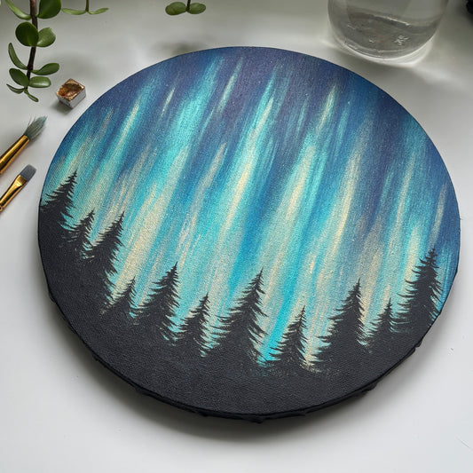 Northern Lights Blue Gold - Original Painting