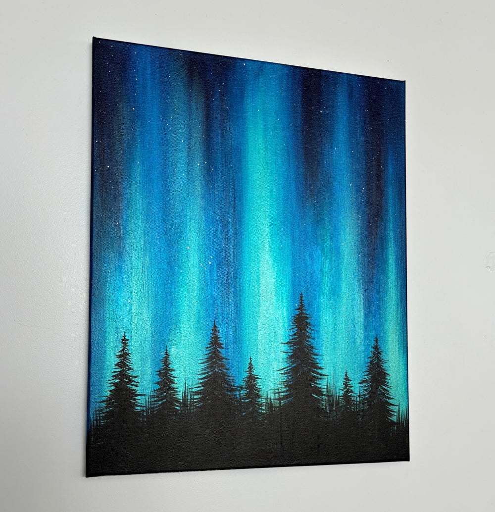 Turquoise Radiance - Acrylic on Canvas, 16 x 20 inches - Original Painting