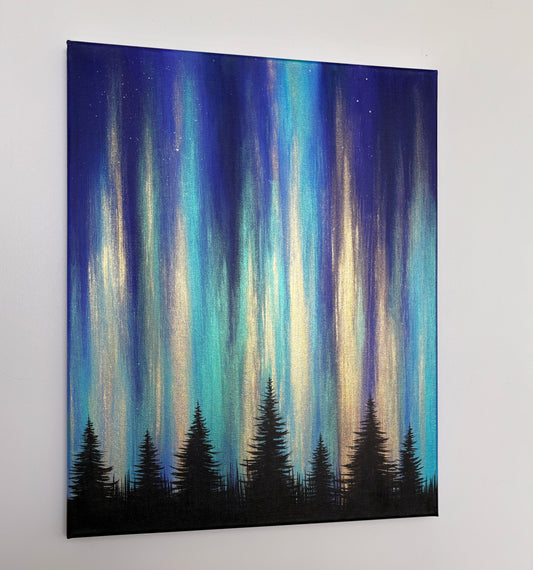Aurum Turquoise - Acrylic on Canvas, 16 x 20 inches - Original Painting