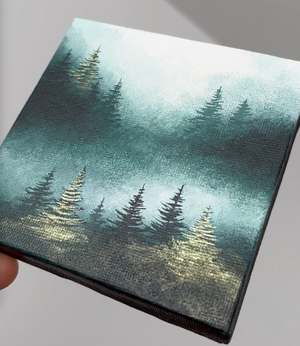 
                  
                    Misty Forest with Golden Trees Painting
                  
                