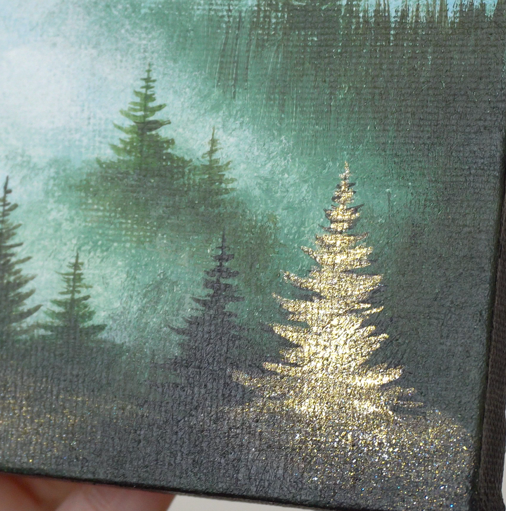 
                  
                    Misty Forest & Glowing Trees Painting
                  
                