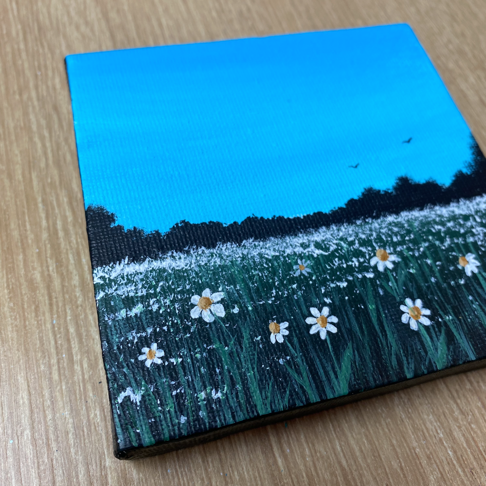 
                  
                    Daisy Flower Field | Original Mini Acrylic Painting
                  
                