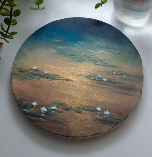 Golden Lily Pond - Original Painting
