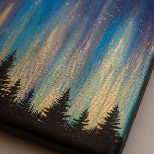 
                  
                    Northern Lights Acrylic Painting - Blue Green & Gold
                  
                