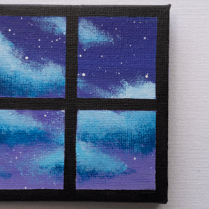 
                  
                    Turquoise Blue Clouds Window - Original Painting
                  
                