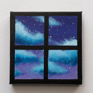 
                  
                    Turquoise Blue Clouds Window - Original Painting
                  
                