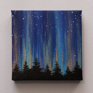 
                  
                    Green Blue Gold Northern Lights - Original Painting
                  
                
