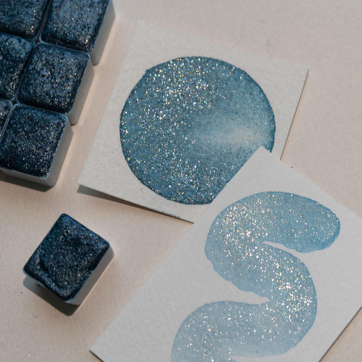 Frosted Waves - Shimmer Watercolor