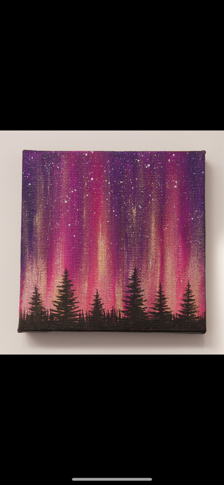
                  
                    Northern Lights Acrylic Painting - Pink Purple & Gold
                  
                