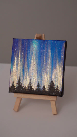 
                  
                    Northern Lights Acrylic Painting - Blue Light Gold
                  
                