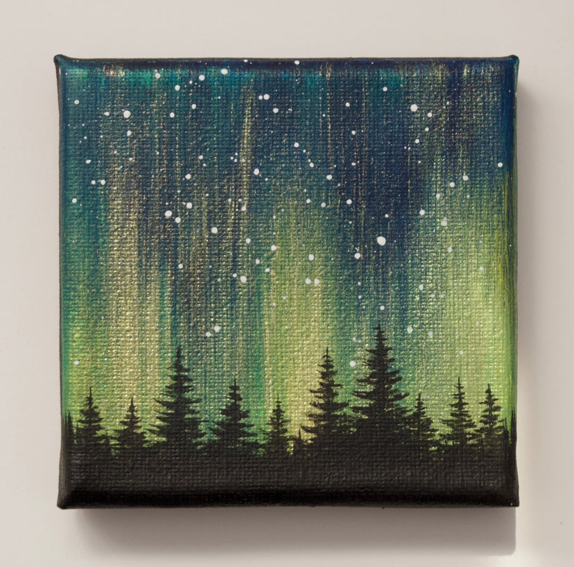 
                  
                    Northern Lights Acrylic Painting - Green Gold
                  
                