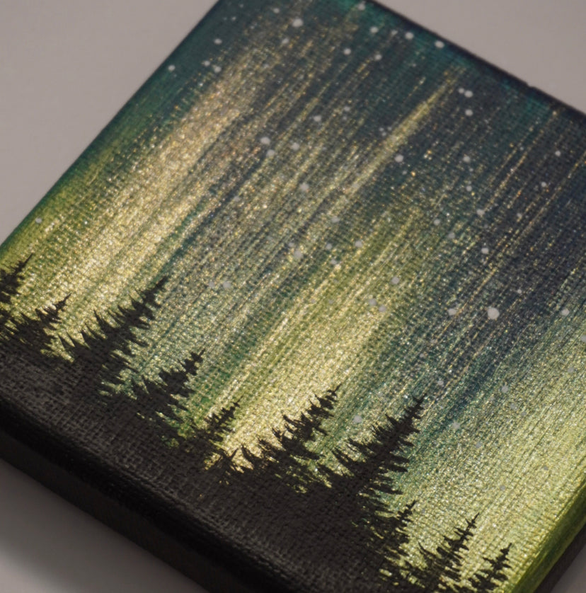 
                  
                    Northern Lights Acrylic Painting - Green Gold
                  
                