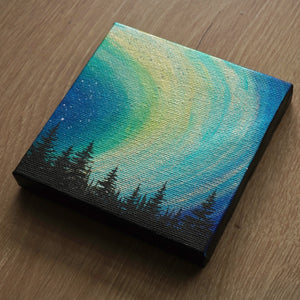 
                  
                    Northern Lights Acrylic Painting - Green Blue Gold
                  
                