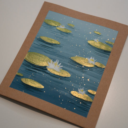 Magical Turquoise Lily Pond - Original Painting