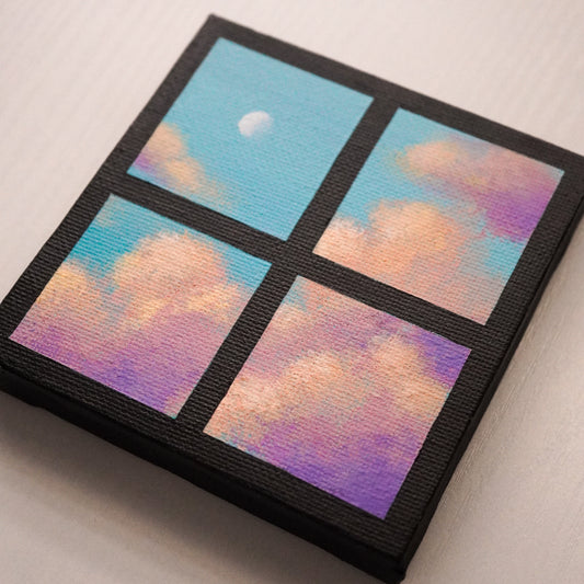 'Nostalgic Sunset' - Original Mini Acrylic Painting