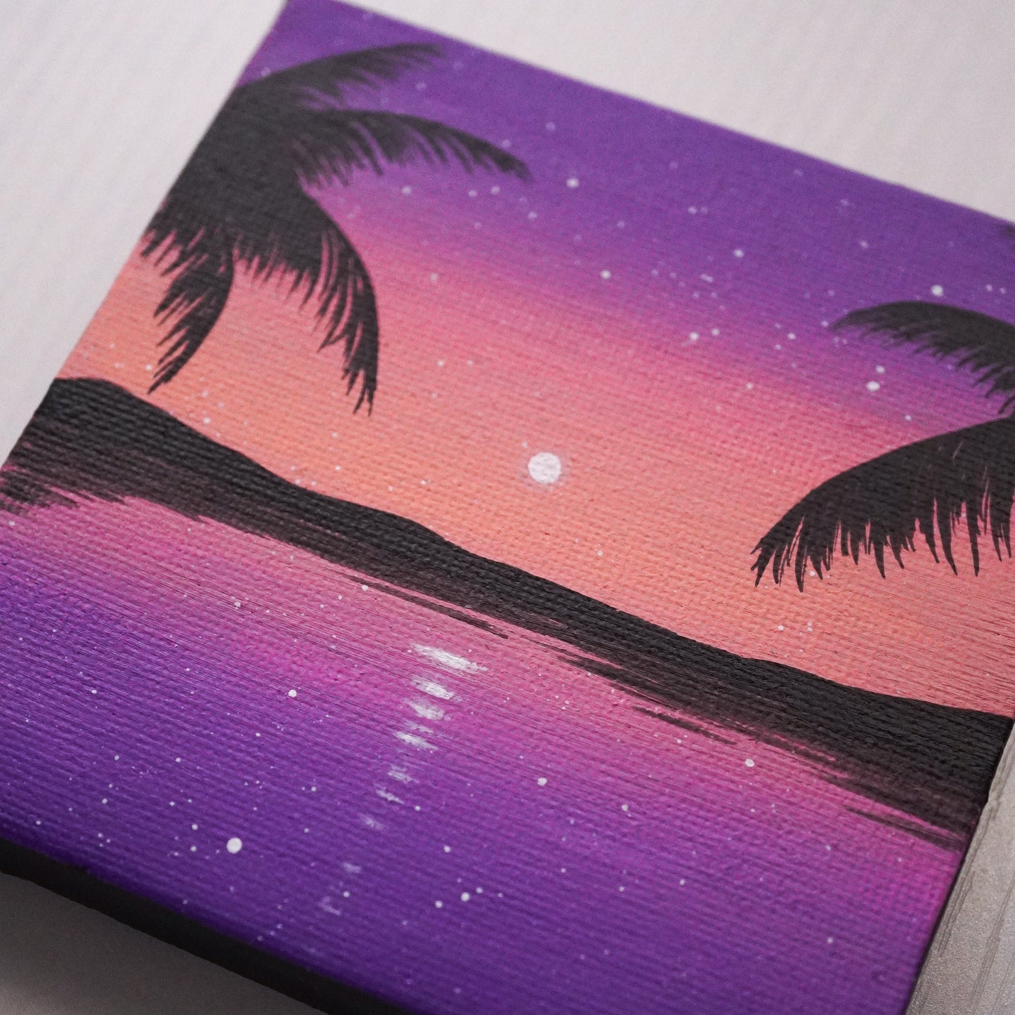 
                  
                    Palm Tree Moonlight - Original Mini Acrylic Painting
                  
                
