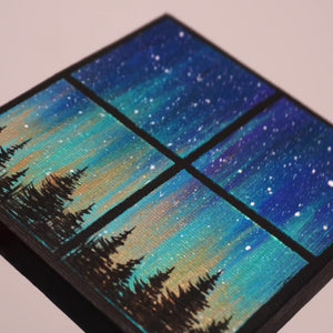 
                  
                    Load and play video in Gallery viewer, Northern Lights Mini Window Acrylic Painting - MADE TO ORDER
                  
                