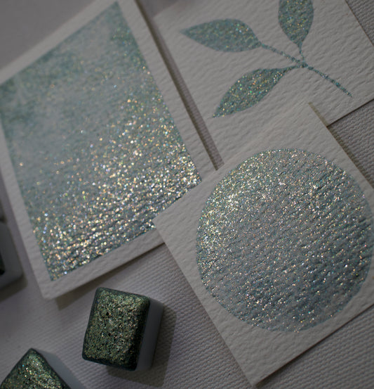 Sage Sparkle - Handmade Watercolor Paint