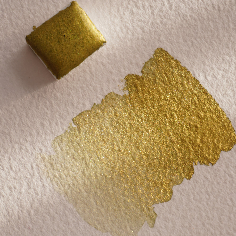 
                  
                    Olive Gold Sparkle Half Pan Watercolour
                  
                