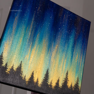 
                  
                    Northern Lights Painting - Blue Green Gold
                  
                
