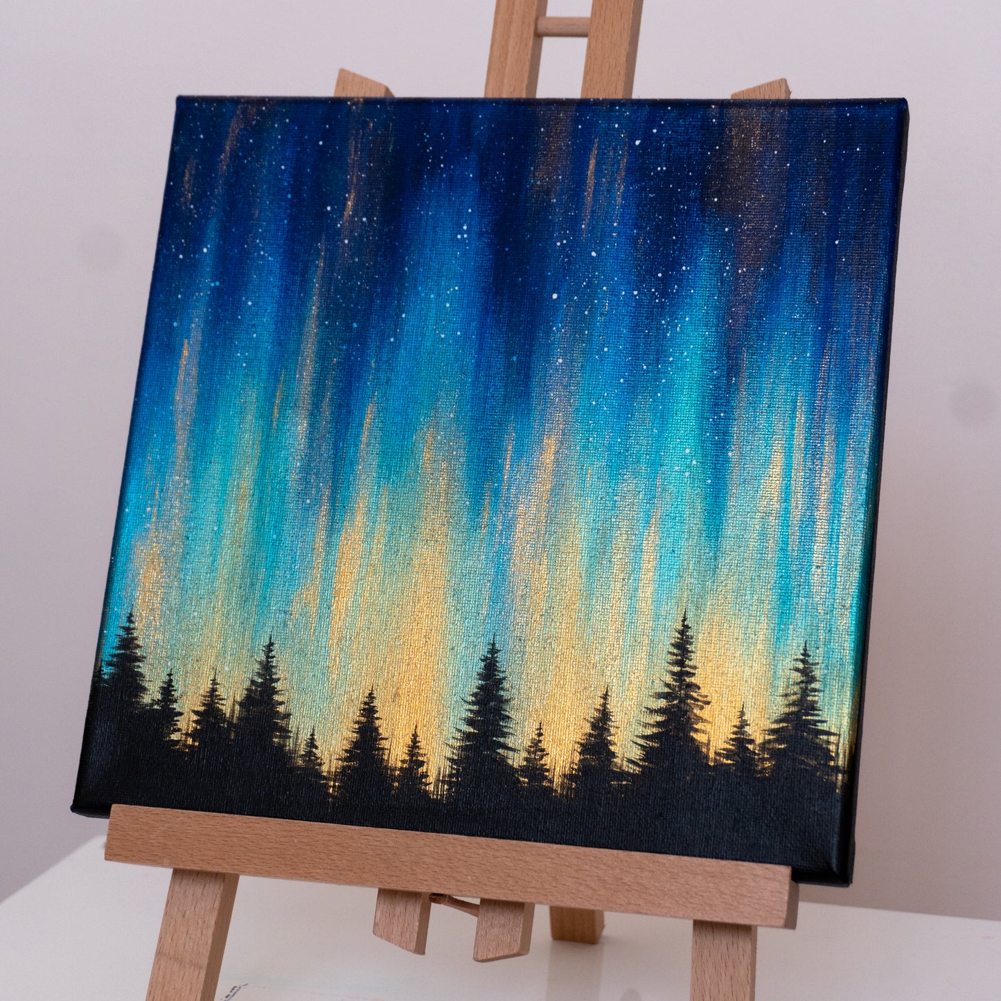 
                  
                    Northern Lights Painting - Blue Green Gold
                  
                