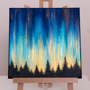 
                  
                    Northern Lights Painting - Blue Green Gold
                  
                