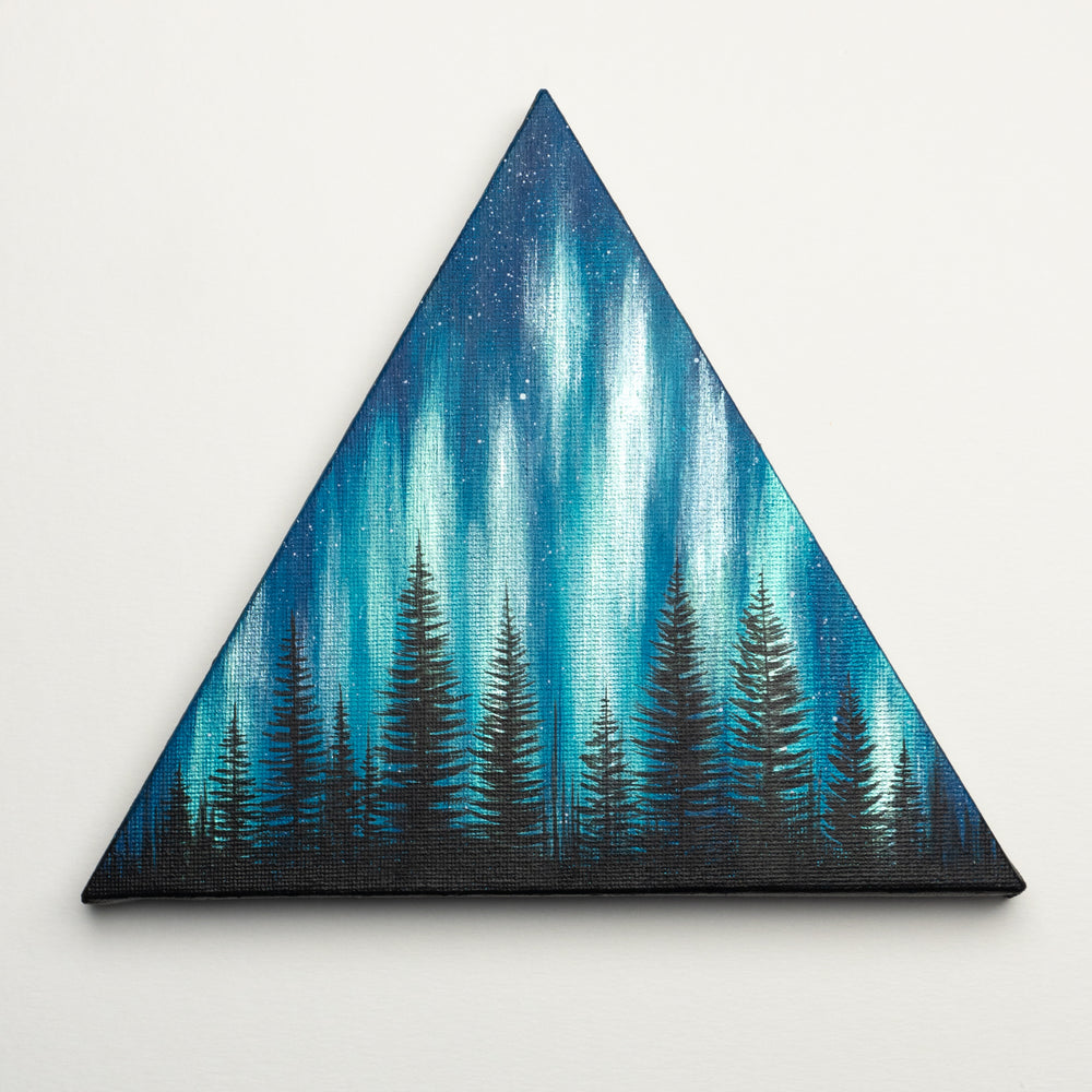 Northern Lights Triangle Canvas - Original Painting