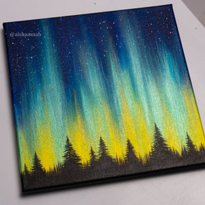 
                  
                    Northern Lights Acrylic Painting - Blue Green Yellow
                  
                