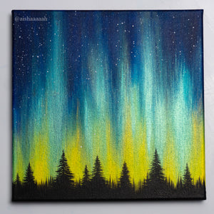 
                  
                    Northern Lights Acrylic Painting - Blue Green Yellow
                  
                