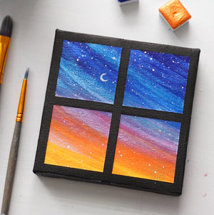 
                  
                    Window Acrylic Painting - Colorful Sunset
                  
                